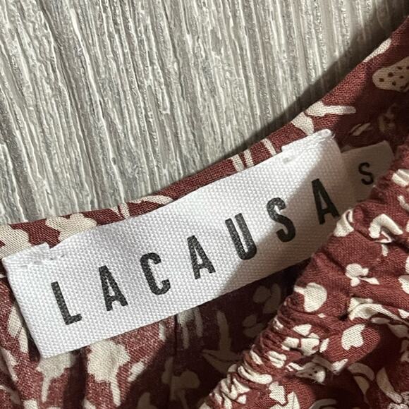 LACAUSA Playa Mini Dress in Cocoa Magic Mushroom Size M NWT - Picture 10 of 11